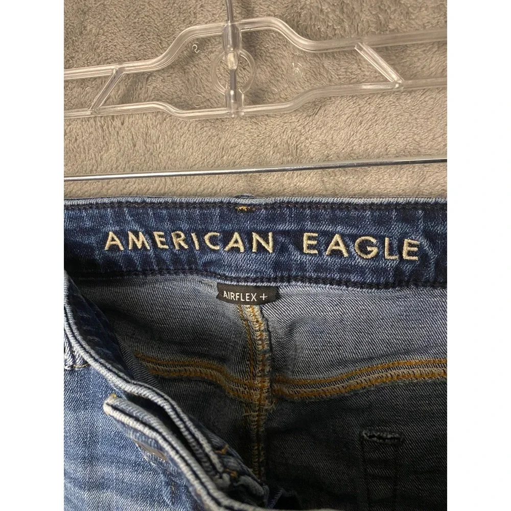 American Eagle Men's Jeans 33x30 Blue Original Straight AirFlex Distressed